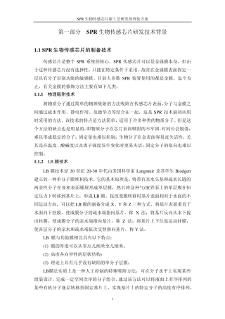 SPR生物传感芯片研发技术背景