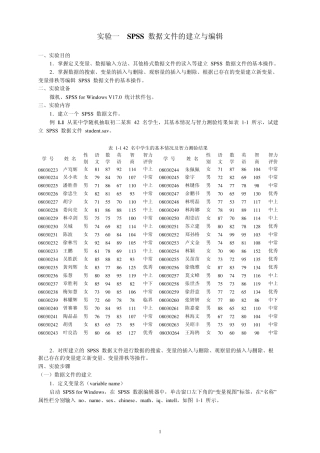 SPSS数据整理与表达