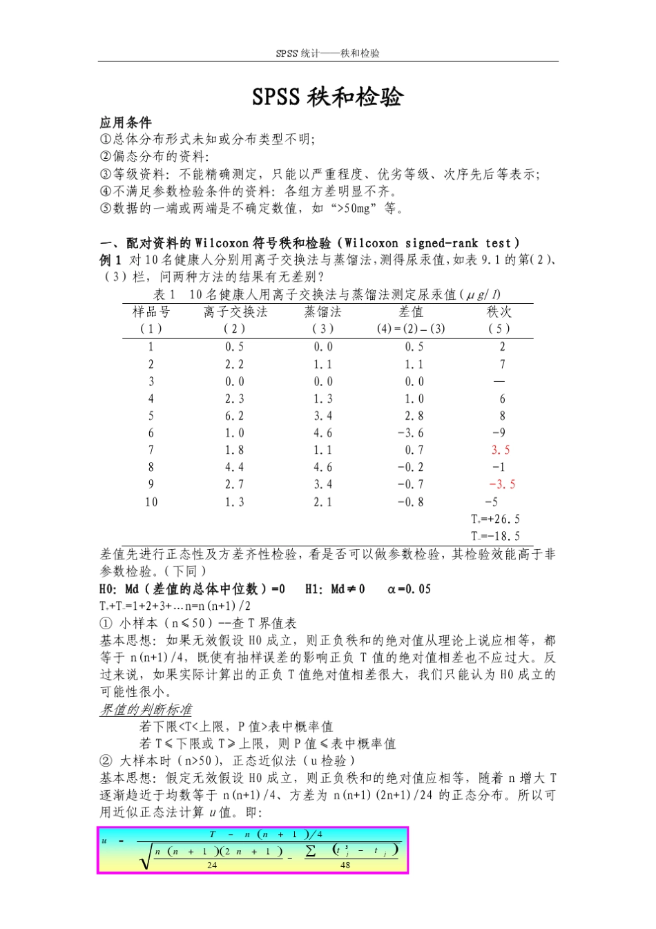 SPSS秩和检验实例分析_第1页
