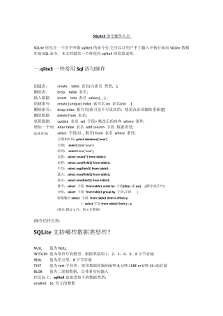 sqlite3命令方式操作大全