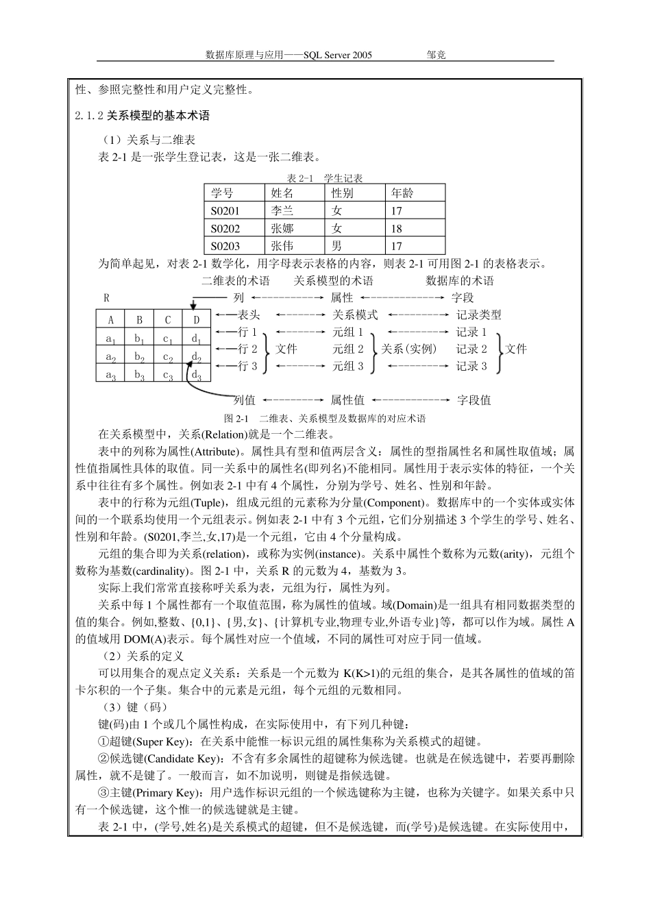SQLServer教案第02周关系模式与关系代数_第2页