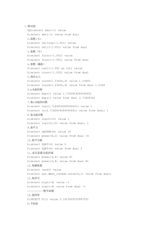 SQL中常用字符操作函数
