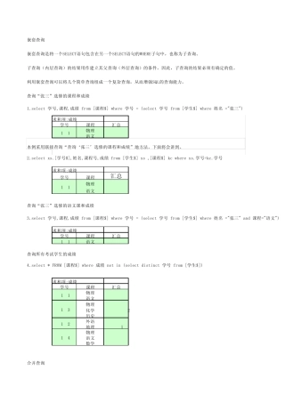 SQL多表查询