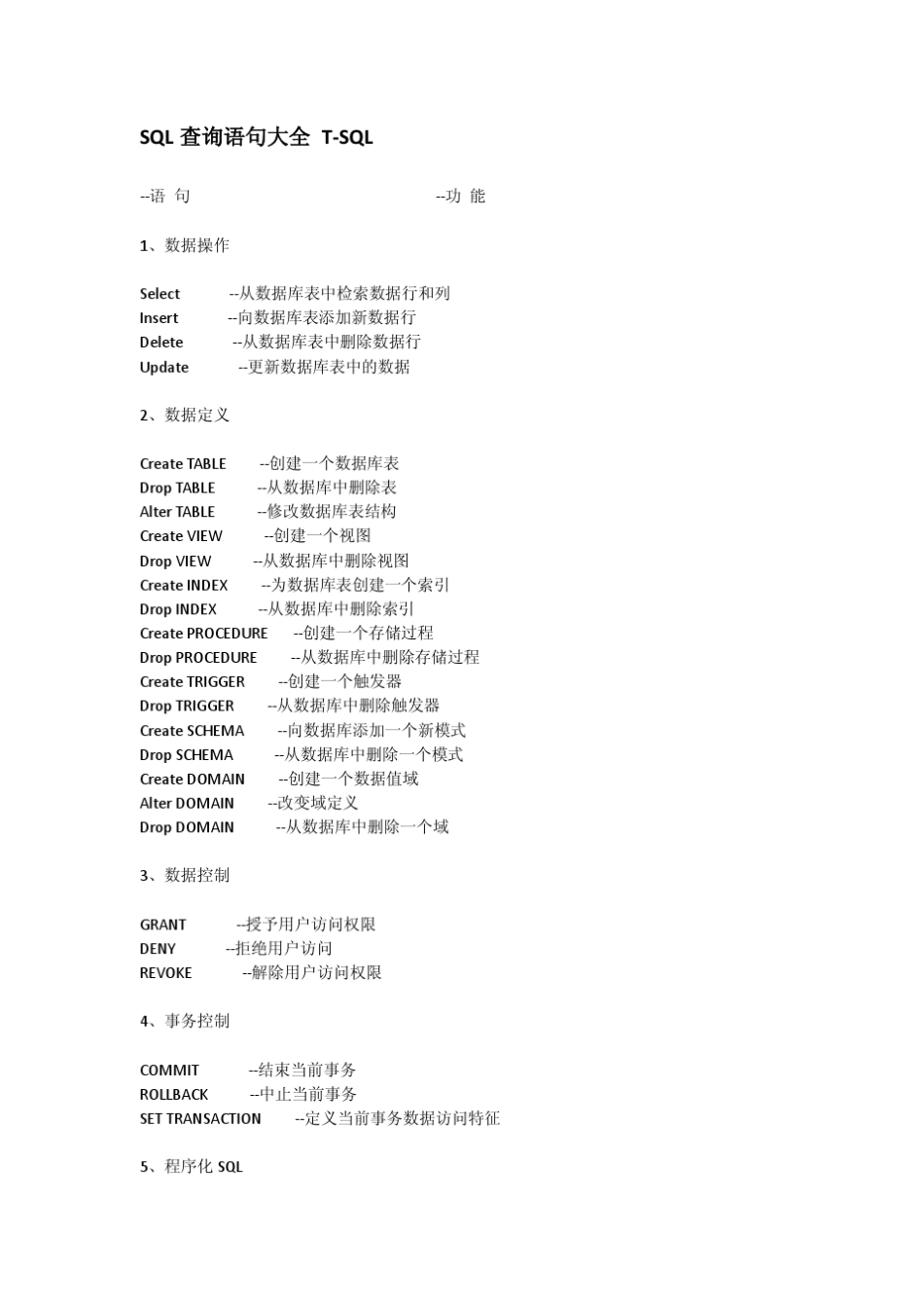 SQL查询语句大全TSQL_第1页