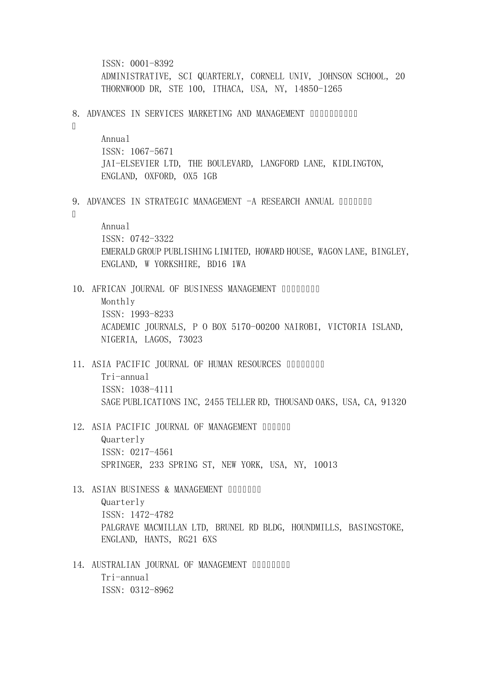 SSCI管理学期刊英汉对照_第2页