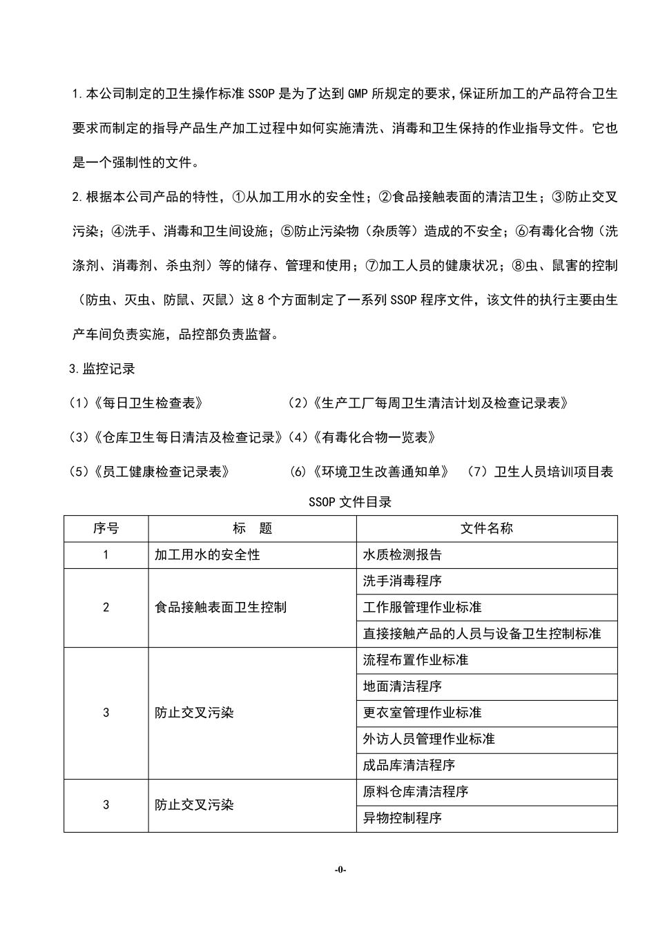 SSOP卫生标准操作程序_第1页