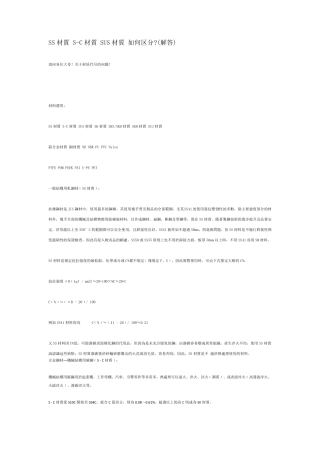 SS材质SC材质SUS材质如何区分