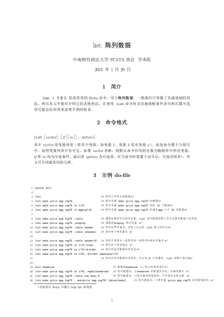 Stata基础命令02_list