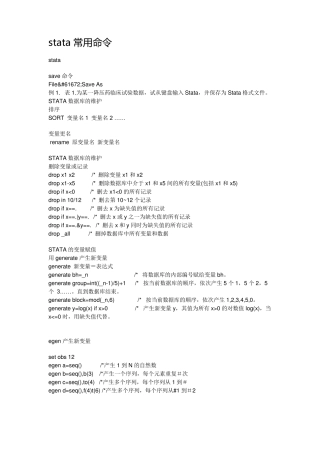 stata常用命令