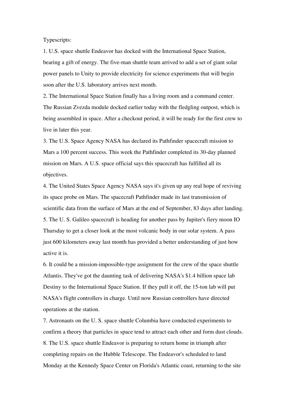 stepbystep2000第三册答案Unit1WorldNewsUpinSpace_第2页