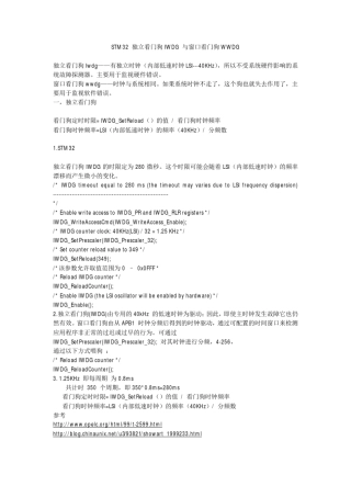 STM32日记IWDG与WWDG对比与区别