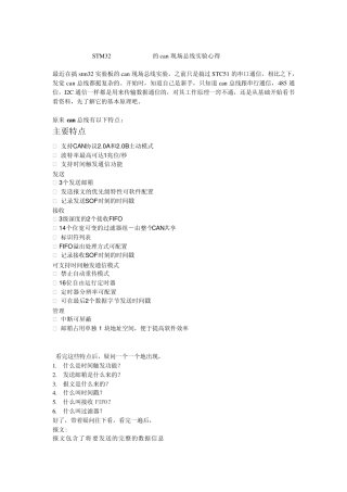 stm32的can现场总线实验