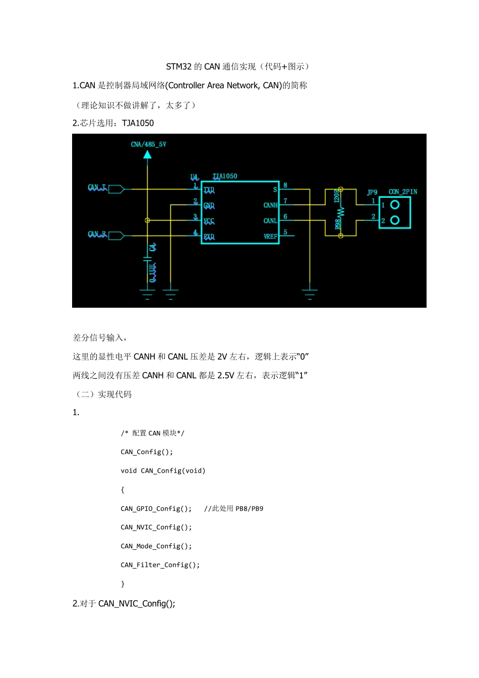 STM32的CAN通信实现(代码图示)_第1页