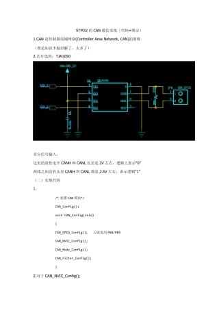 STM32的CAN通信实现(代码图示)