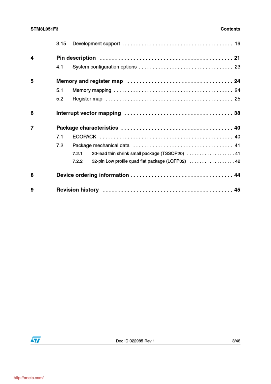STM8L051F3P6;中文规格书,Datasheet资料_第3页