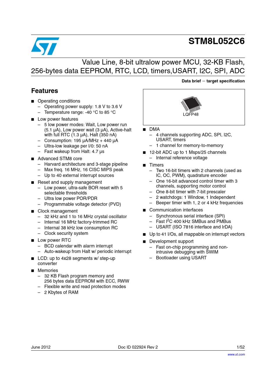 STM8L15x引脚说明_第1页