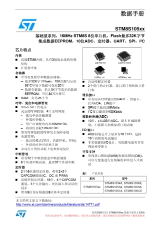 STM8S105xxx中文数据手册