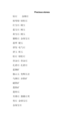 stones(常用宝石的英文翻译)