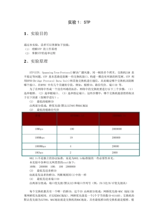 STP原理及选举过程