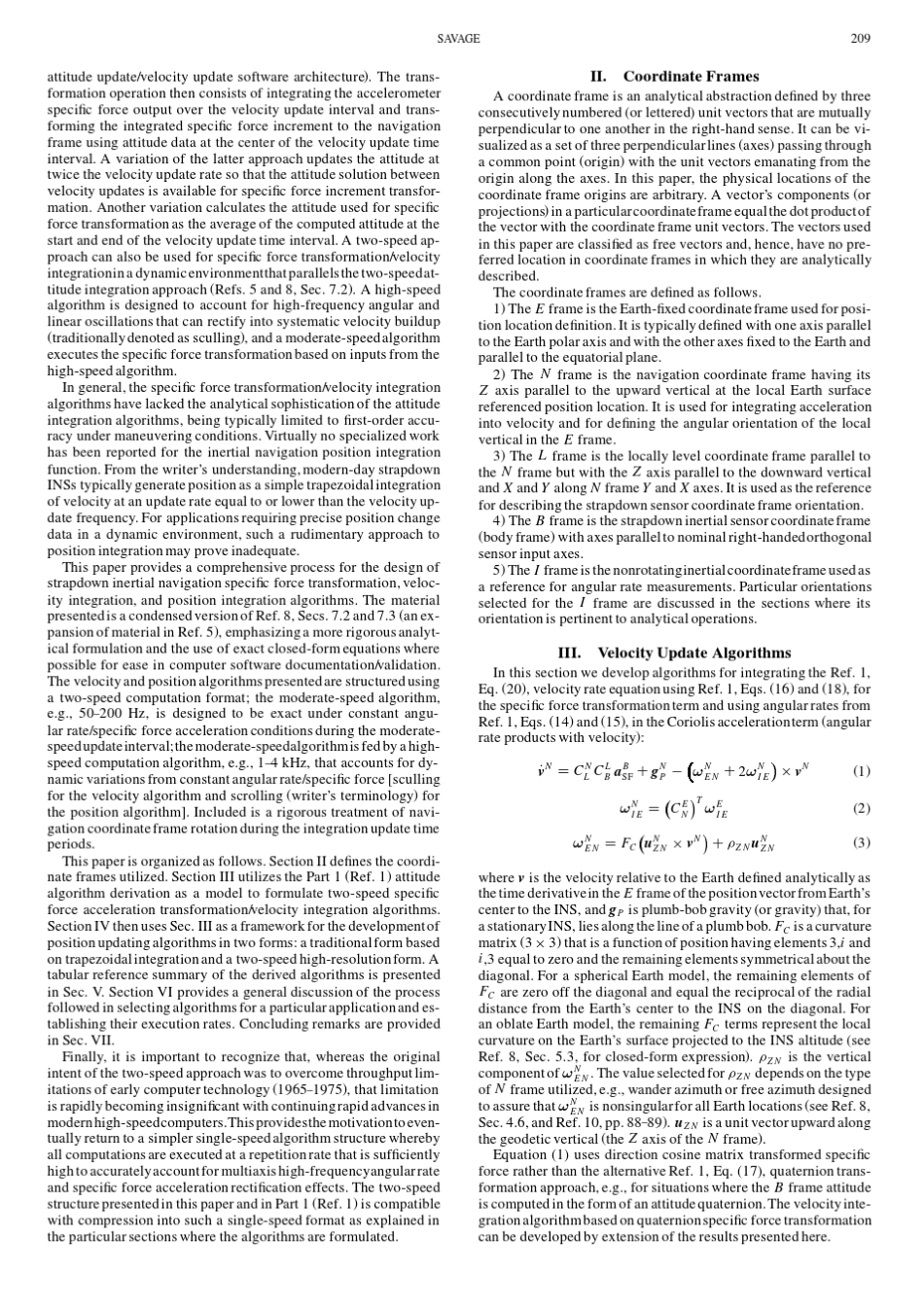 StrapdownInertialNavigationIntegrationAlgorithmDesignPartVelocityandPositionAlgorithms_第2页