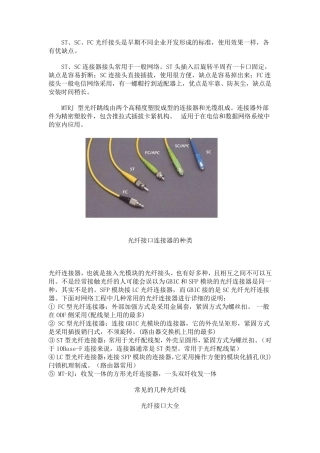 ST、SC、FC光纤接头图解
