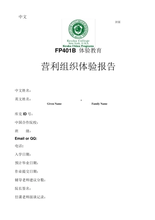 summer2013营利组织体验报告中文