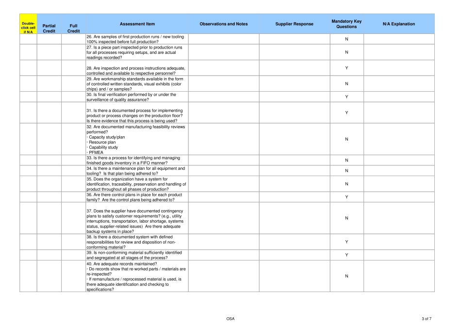 SupplierAuditCheckList供应商审核检查表_第3页