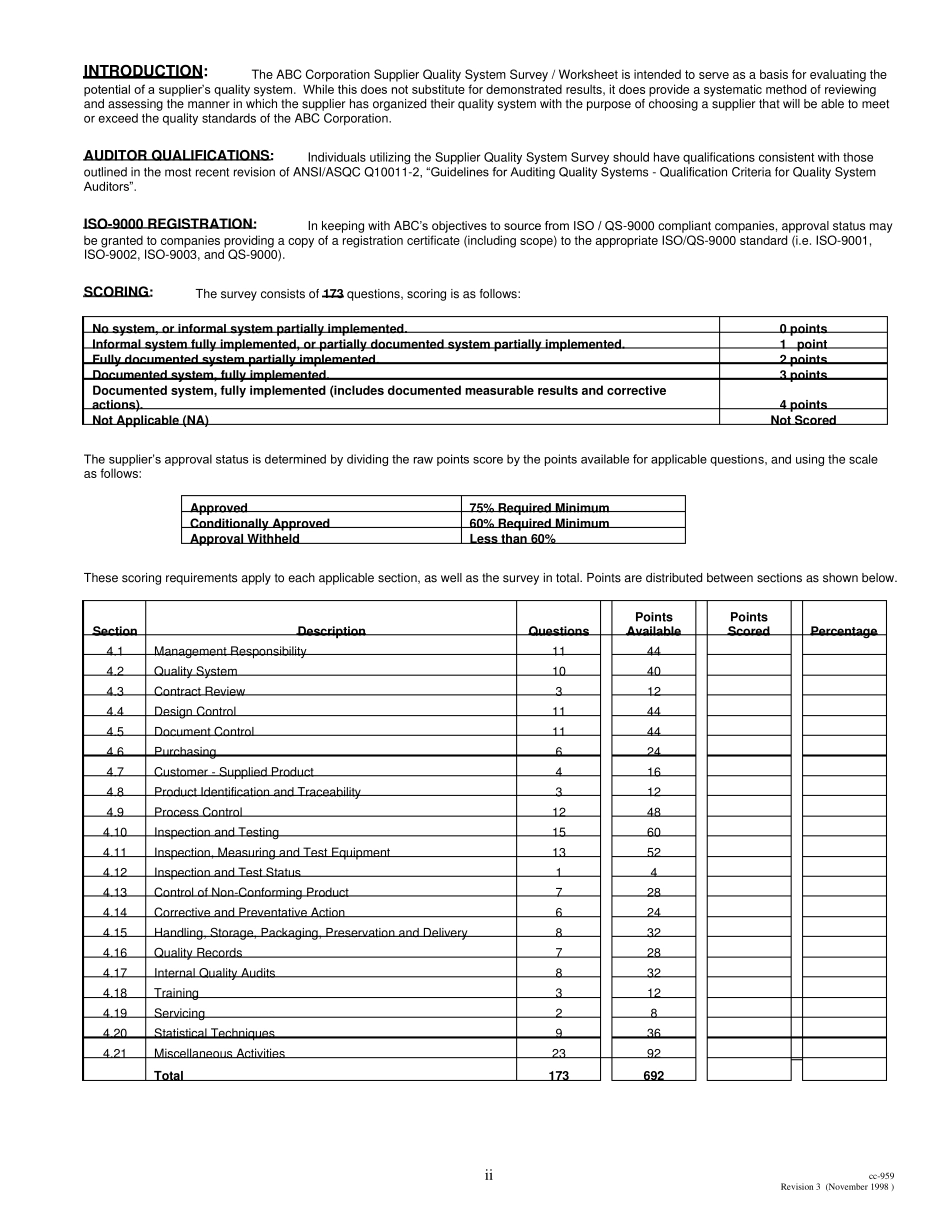 SupplierQualitySystemSurvey_第2页