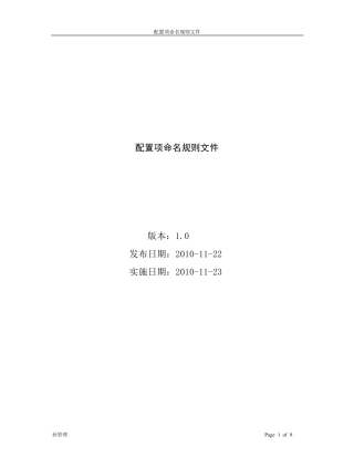 SVN中配置项命名规则