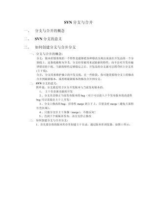 SVN分支与合并