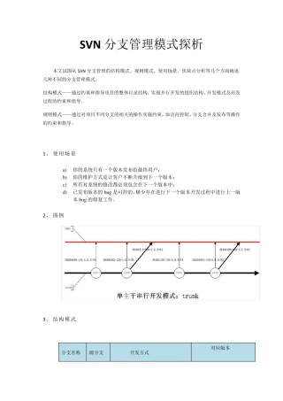 SVN分支管理模式解析