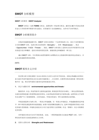 SWOT分析模型Word文档