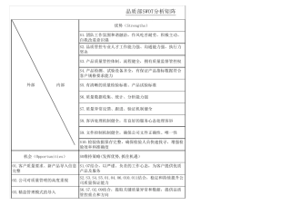 swot分析矩阵范例(各部门)