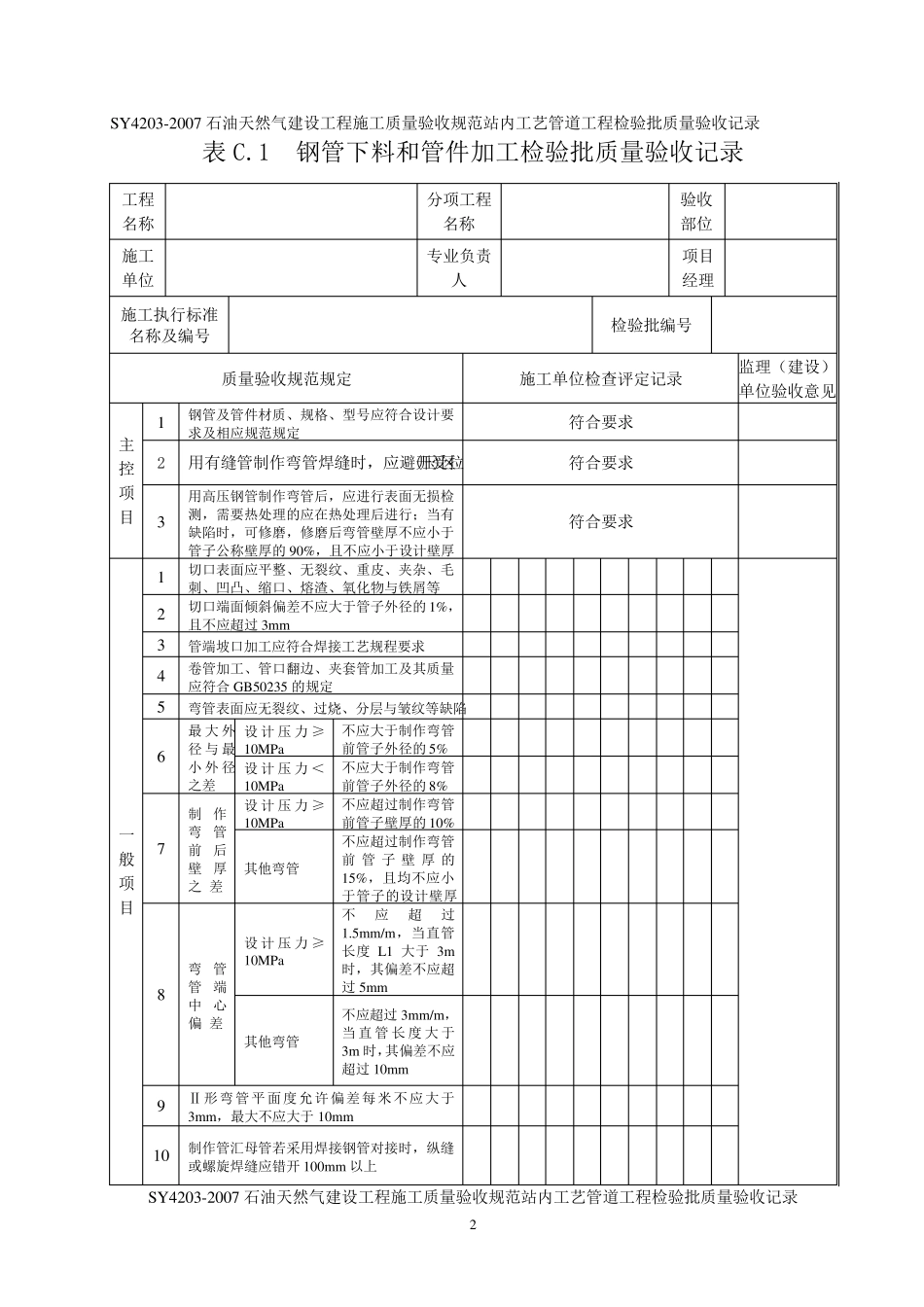 SY42032007工艺管道检验批_第2页