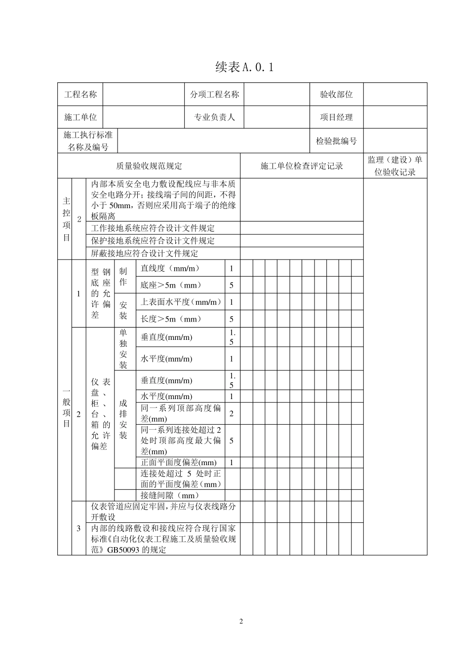 SY42052016《石油天然气建设工程施工质量验收规范自动化仪表工程》_第2页