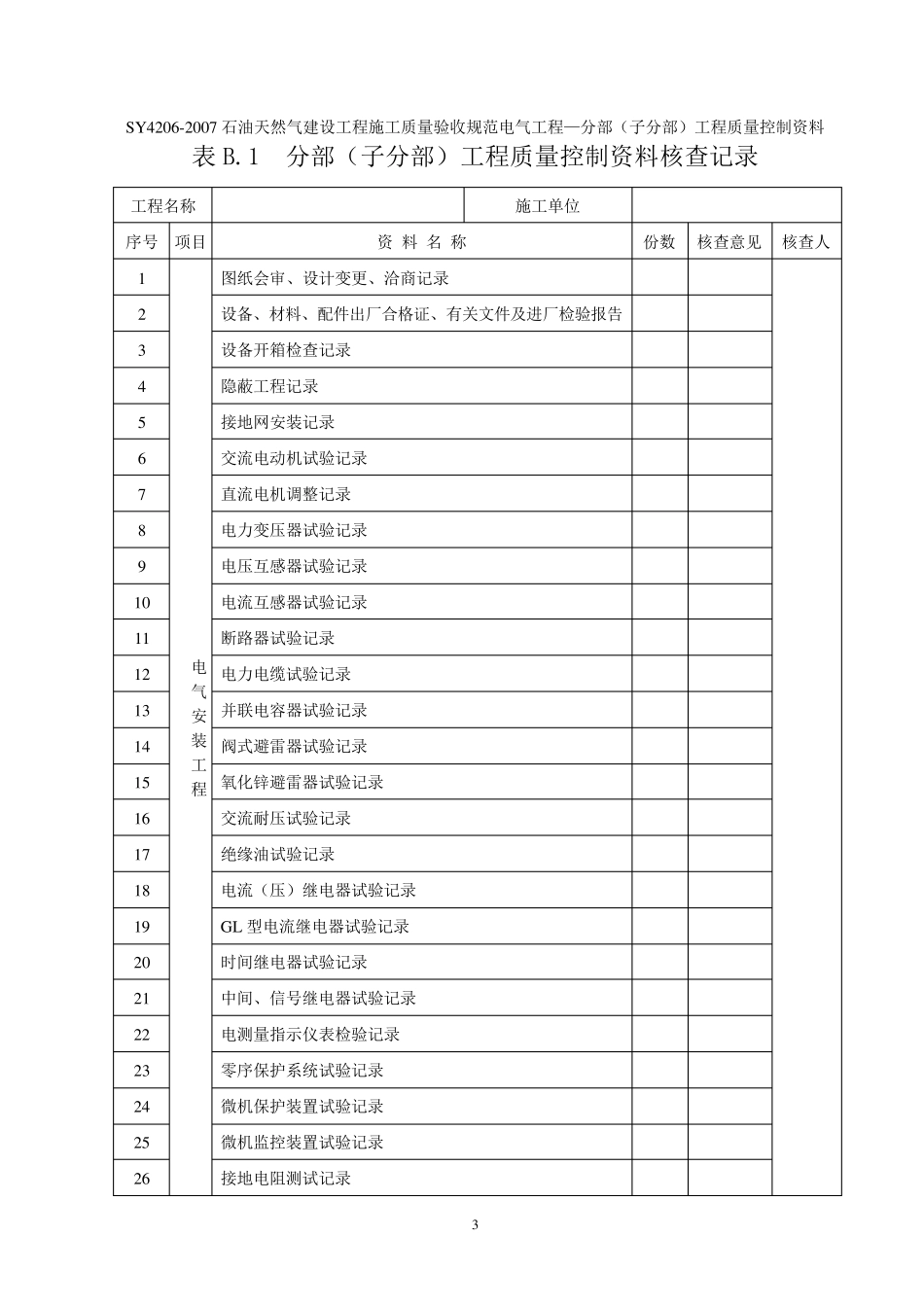 SY42062007石油天然气建设工程施工质量验收规范_第3页