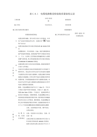SY42062019石油天然气建设工程施工质量验收规范电气工程检验批表格