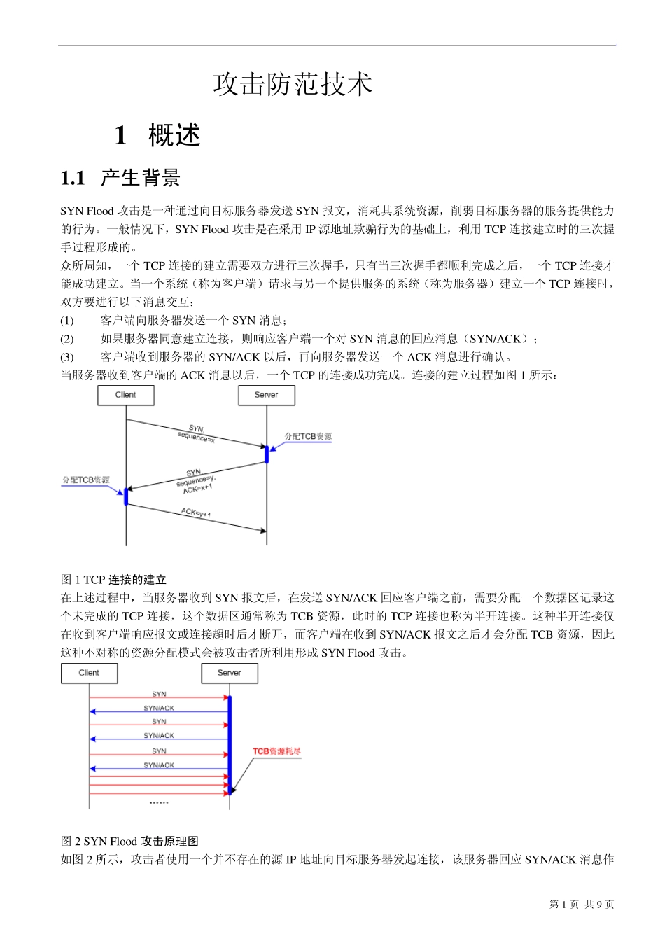 SYNFlood攻击防范技术_第1页