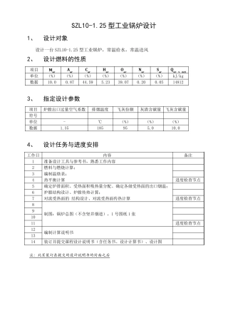 SZL101.25型工业锅炉设计