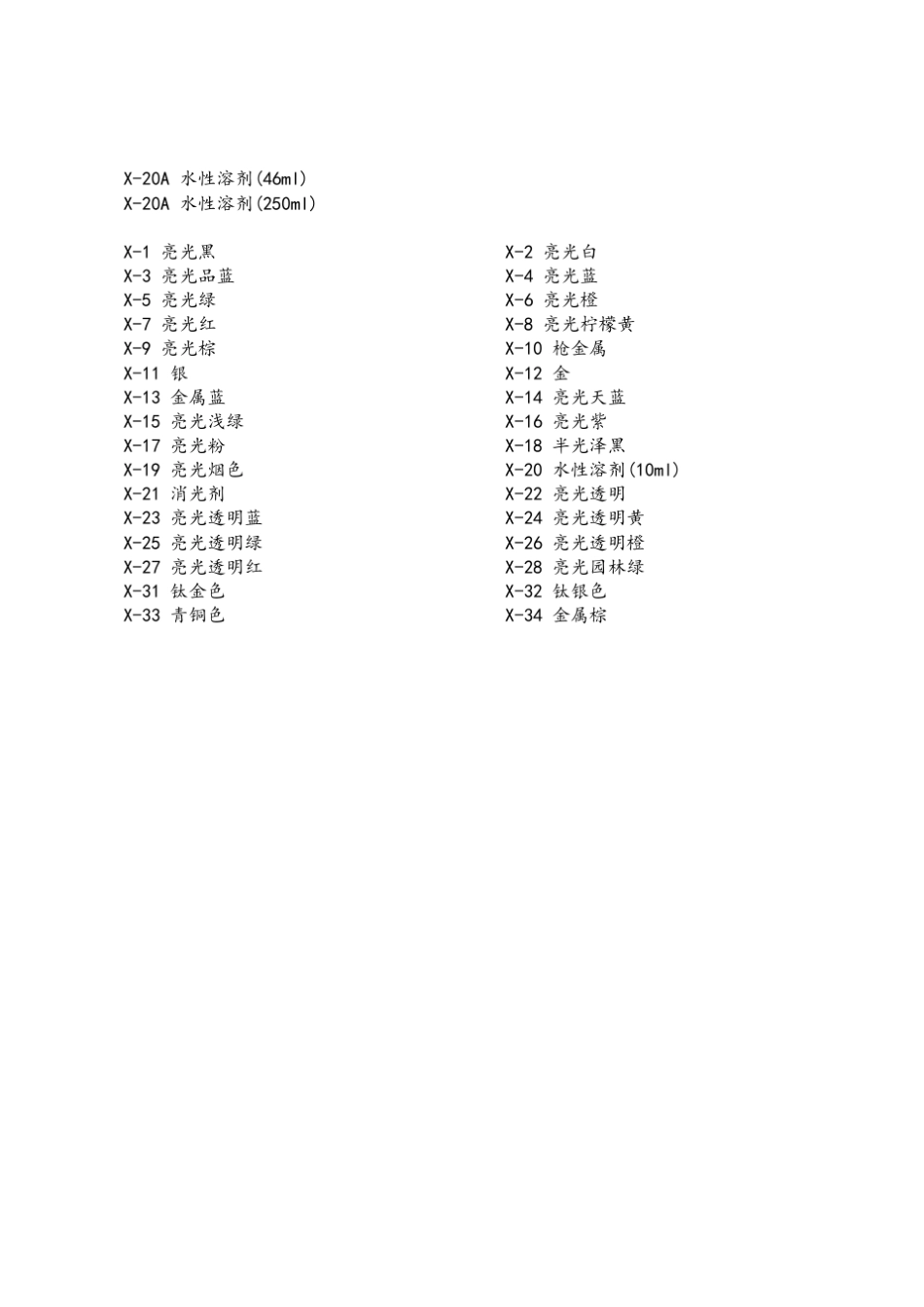 TAMIYA田宫油漆表_第2页