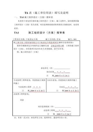 TA表填写及说明