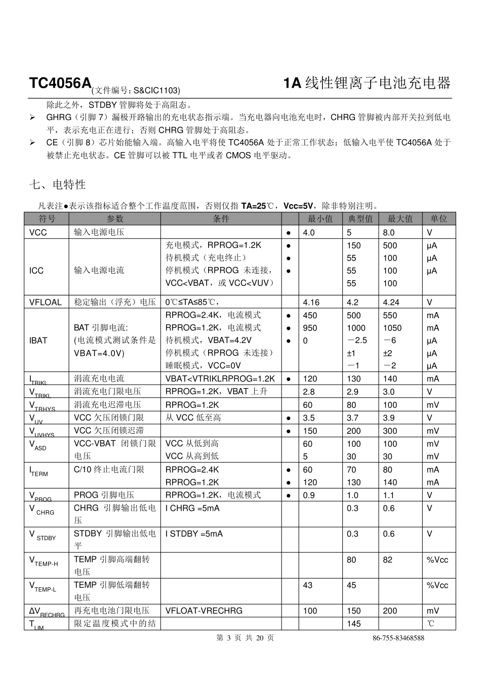 TC4056A(1A线性锂离子电池电器)_第3页