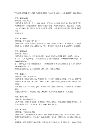 TCL彩电高清彩电维修实例