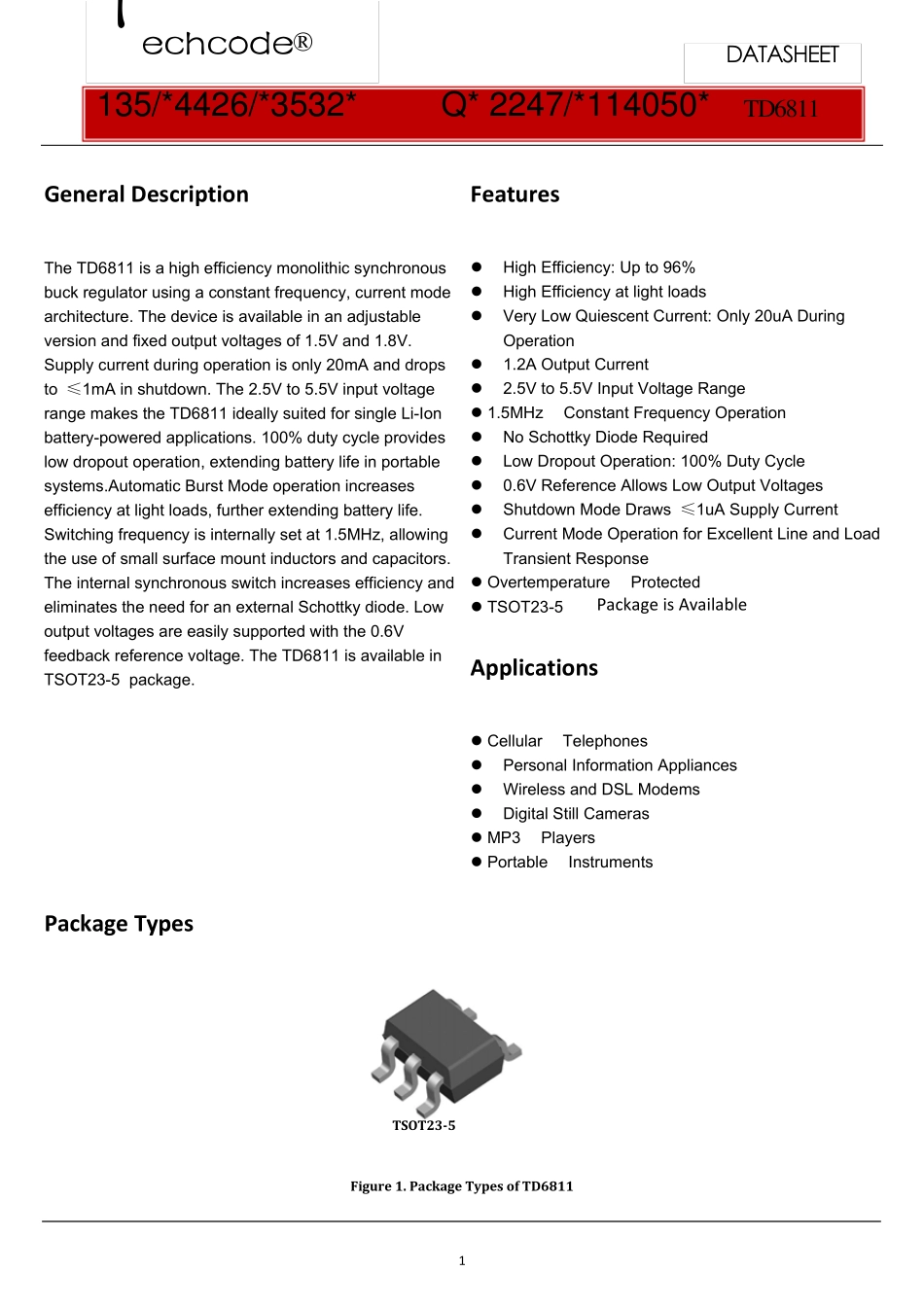 TD68115.5V1.2A降压芯片_第1页