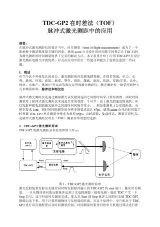 TDCGP2在时差法(TOF)脉冲式激光测距中的应用