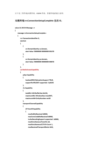 TD终端(UE)能力说明