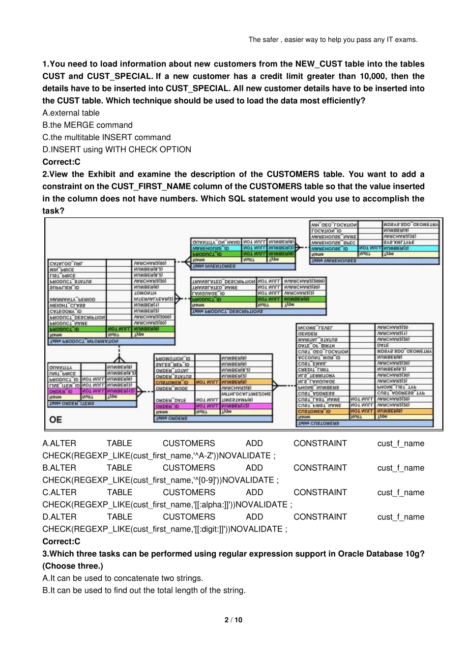 Testpassport最新OracleOCA1Z0047题库免费下载_第3页