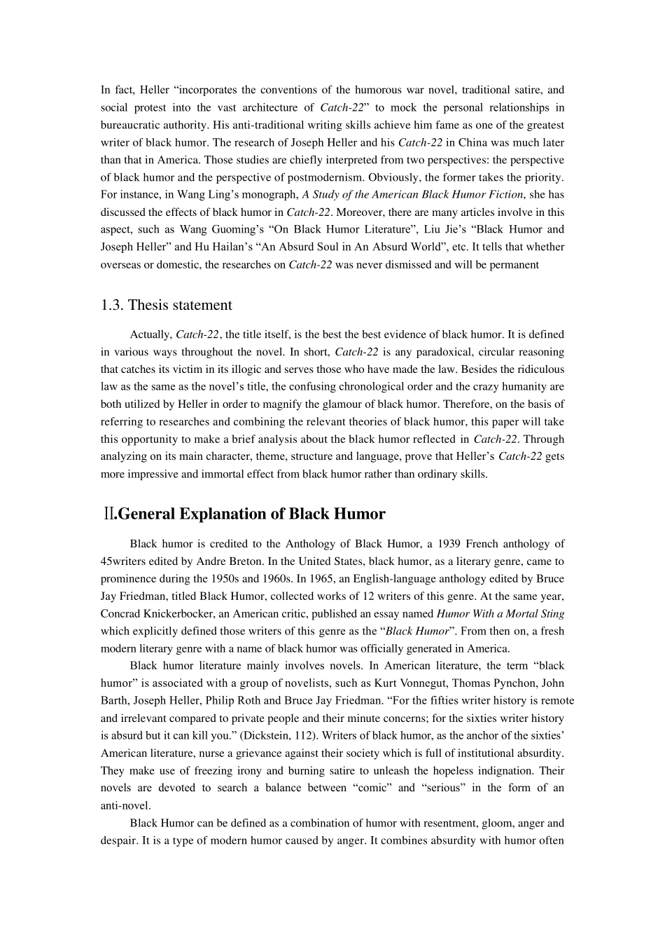 TheBriefStudyonBlackHumorinCatch22简析黑色幽默技巧在二十二条军规中的应用_第3页