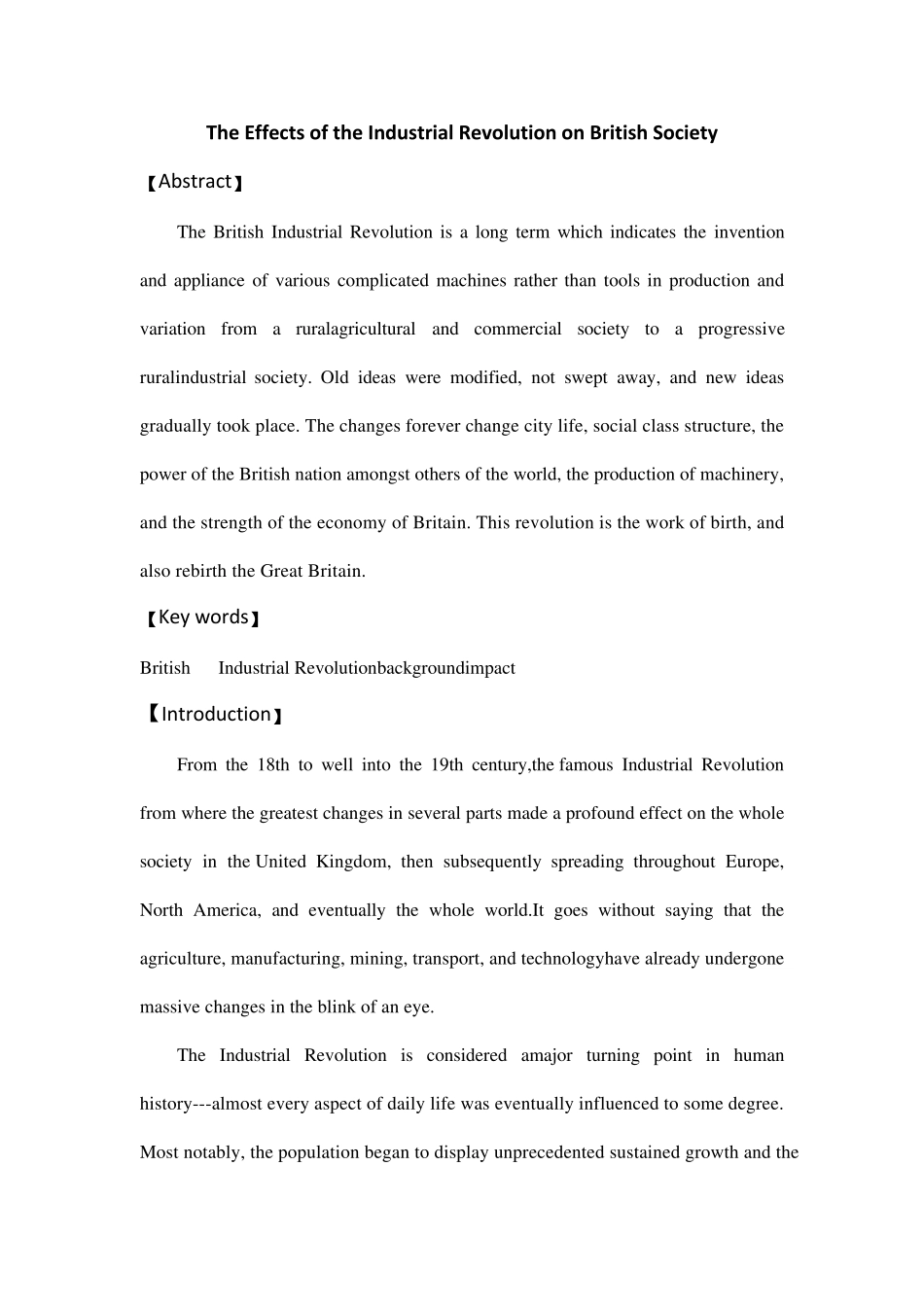 TheEffectsoftheIndustrialRevolutiononBritishSociety_第1页