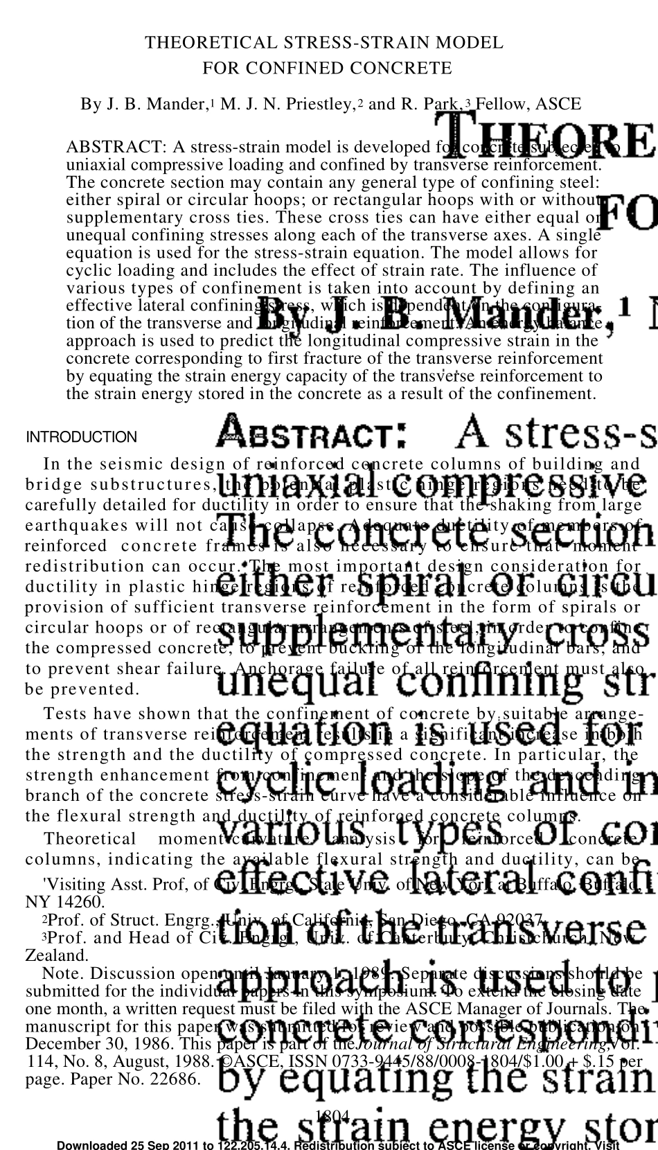 theoreticalstressstrainmodelforconfinedconcrete_第1页
